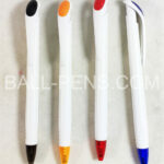 Color Button White Barrel Ball Pens with Custom Logo Workable